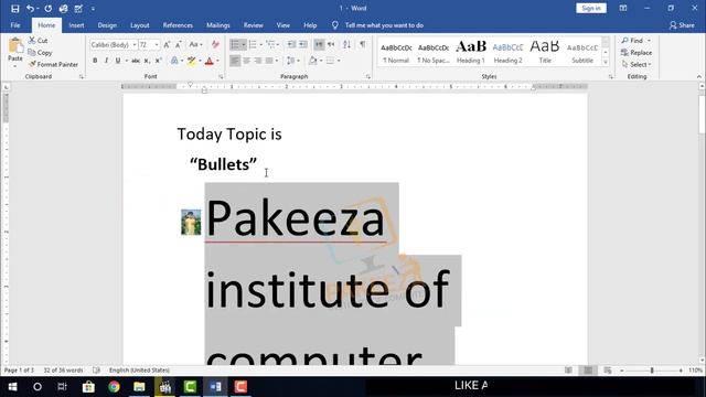 19 MS Word Class 19 Bullets use in microsoft word 2019 tutorial Urdu Hindi смотреть онлайн