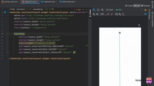 Fragment creation using Framelayout | TechViewHub | Android Studio