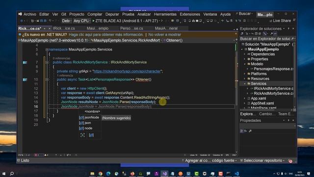 Consumir WEB API en .NET MAUI смотреть онлайн