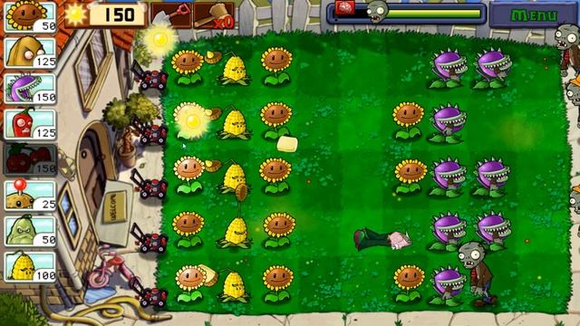 Plants vs. Zombies - Defence With Chomper - Survival : Day 2 - PC Game - Android Game - Gameplay смотреть онлайн