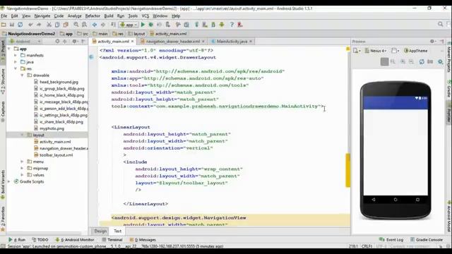 Android Studio Tutorial 74 Add Header and Hamburger icon for Navigation Drawer смотреть онлайн