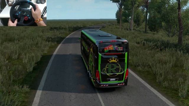 Driving Royal Class Bus Super Fast with Logitech G29 Wheel | Journey to Bolivia | Complicated Roads смотреть онлайн