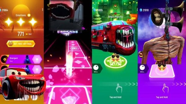 McQueen EXE vs Bus Eater vs Train Eater vs Siren Head | Tiles Hop EDM Rush