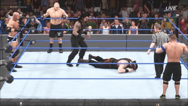 Lesnar, Goldberg & Roman Reigns vs The Undertaker, John Cena, Braun Strowman (Elimination Tag) смотреть онлайн