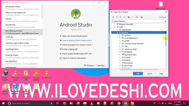 How to open android project in Android Studio - www.ilovedeshi.com смотреть онлайн