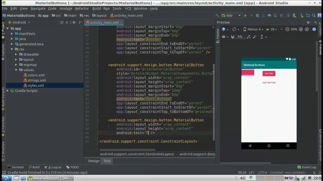 Android Tutorial - How to create material design buttons in Android смотреть онлайн