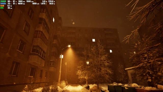 Зимний двор на  Unreal Engine 5