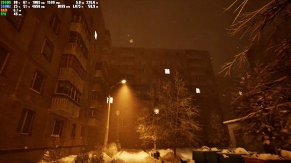 Зимний двор на  Unreal Engine 5