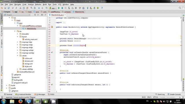 Develop simple Compass app in Android Studio смотреть онлайн