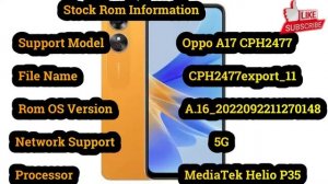 Oppo A17 CPH2477 Flash File Firmware Stock Rom Free Download