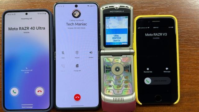 Moto Razr 40 Ultra Retro Razr Mode Vs Razr V3 Outgoing Calls + Samsung S23+ & IPhone 7 Incoming Cal