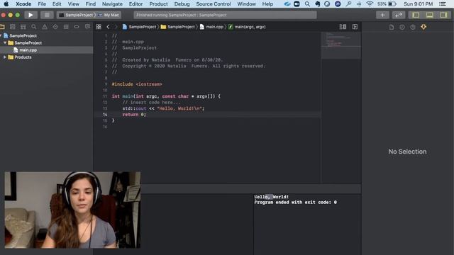 Writing C++ code in Xcode смотреть онлайн