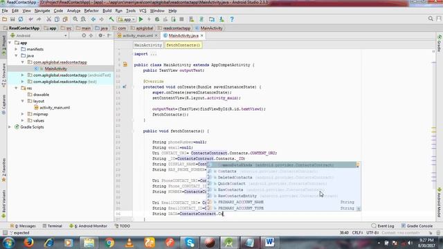 How to create an Read Contact List in Android Studio смотреть онлайн