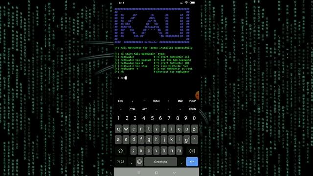 TELEFONGA KALI LINUX OPERATSION SISTEMASINI O'RNATISH @YoshAvlodKanali#termux #kali #kalilinux