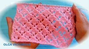 402  ИЗЯЩНЫЕ АЖУРНЫЕ РОМБИКИ  Вязание Узоры спицами