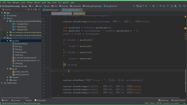 Android Studio Game Development Tutorial 07 - move & fly the fish - Game Development for Beginners смотреть онлайн