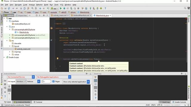how to make phone call using intent in android ! Android Studio ! Hindi смотреть онлайн