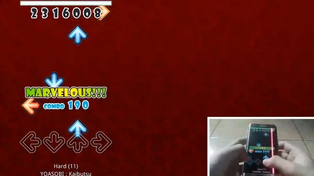 Stepmania android | BeatX Rhythm Game | KAIBUTSU (Yoasobi) | Hard lev 11 "A (96,77%) смотреть онлайн