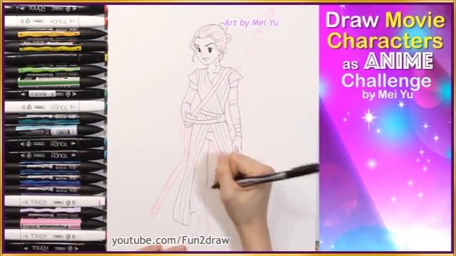 Draw Movie Characters in Famous Anime Styles | ART CHALLENGE! | Mei Yu Reimagine Challenge смотреть онлайн