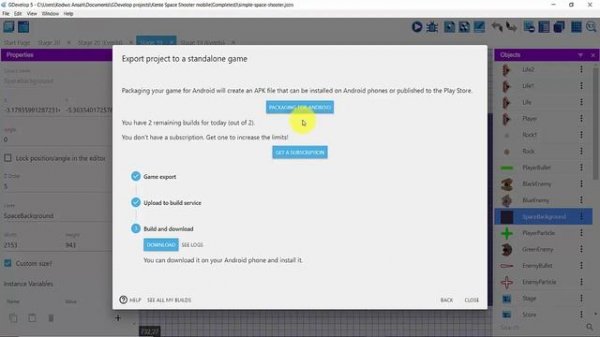 GDEVELOP BUILD ANDROID APK