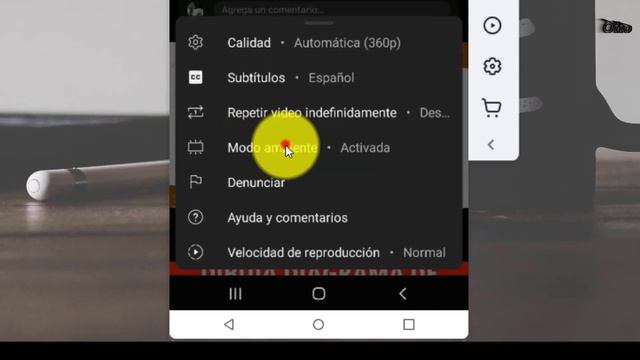 YouTube: Activar / desactivar modo ambiente смотреть онлайн