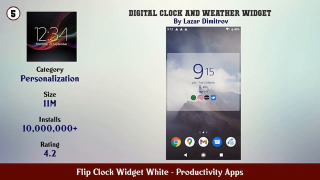 Top 10 Flip Clock Widget White Android Apps смотреть онлайн
