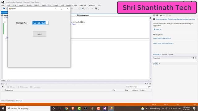 Implementation of Error Provider In VB NET смотреть онлайн