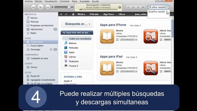 Descarga de Bluefire (u otras aplicaciones) usando iTunes e instalacion en el iPad смотреть онлайн