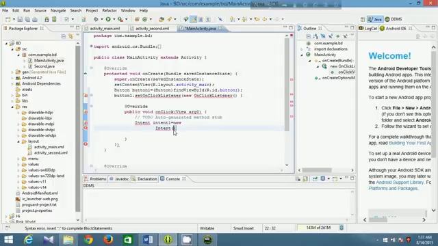Android Bangla tutorial for beginners 4 Start an activity using intent object Part 2 смотреть онлайн