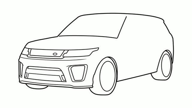 How to draw a RANGE ROVER SPORT SVR 2015 / drawing land rover sport 2018 смотреть онлайн