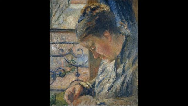 Camille Pissarro, Madame Pissarro Sewing beside a Window, c. 1877 смотреть онлайн