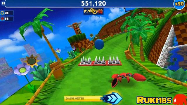 Sonic Dash (PC) - Classic Sonic & Green Hill Zone Showcase смотреть онлайн