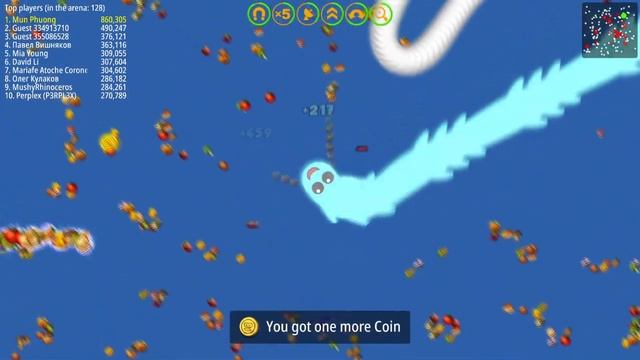 WormsZone.io 2M Slither Snake io Top 1 / Epic Worms Zone Best Gameplay! смотреть онлайн