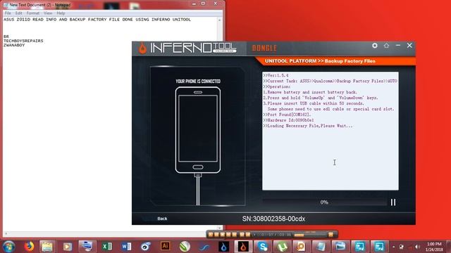 ASUS Z011D READ INFO AND BACKUP FACTORY FILE DONE USING INFERNO UNITOOL TechBoysRepairs™2018 смотреть онлайн