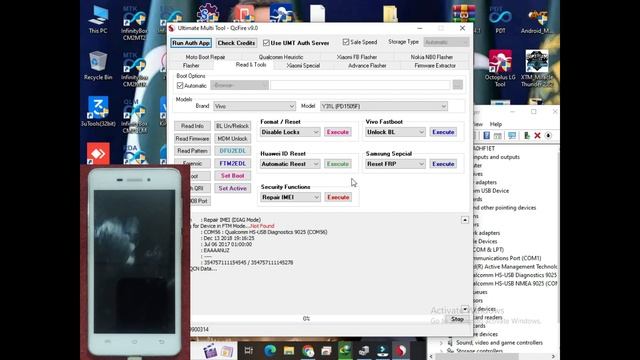 Vivo y31l PD1505f Imei Repair Serial communication failed Fix Chimera Ultimate Multi Tool - QcFire смотреть онлайн