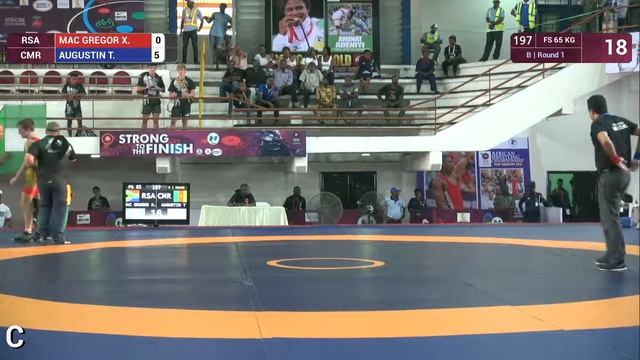 Round 1 FS - 65 kg: X. MAC GREGOR (RSA) v. T. AUGUSTIN (CMR) смотреть онлайн