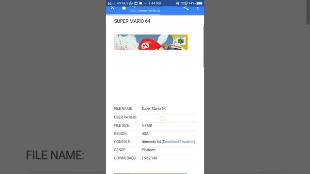 How to download Mario 64 in n64 emulator in 5mb смотреть онлайн