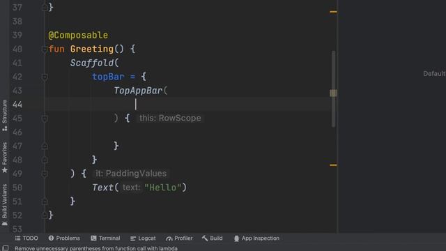 [15]Jetpack ComposeのScaffoldとTopAppBarを使ってみる смотреть онлайн