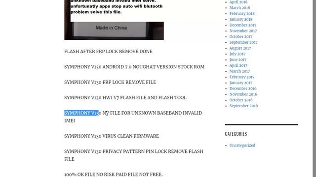SYMPHONY V130 ANDROID 7 0 NOUGHAT HW1 V7 PAC FLASH FILE AND FLASH TOOL NO WITHOUT PASSWORD смотреть онлайн