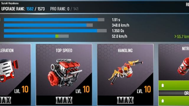 Upgrades - R&D Suzuki Hayabusa - Asphalt 8: Airborne - Android - BlueStacks смотреть онлайн