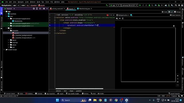 Multi Colour Background In Android Studio | Gradient Background In Android Studio | Set Background смотреть онлайн