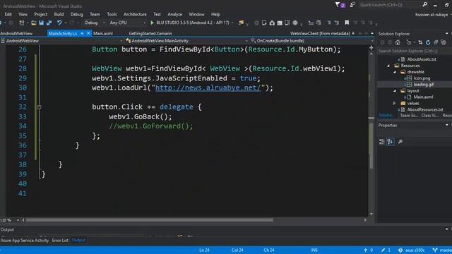 51- Xamarin WebView Android عمل متصفح محلي او على ويب смотреть онлайн