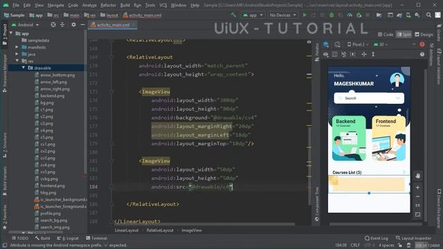 Android UI Design Tutorial | Modern Learning App UI Design | UiUX Tutorial смотреть онлайн