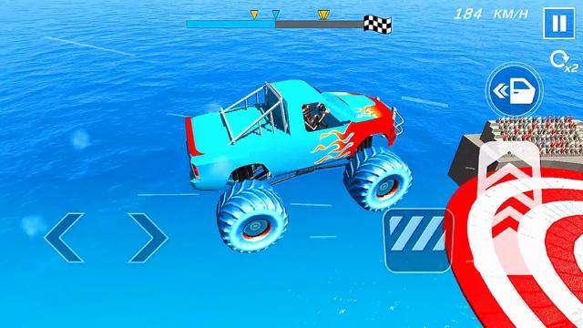 Monster Truck Mega Ramp Extreme Racing - Impossible GT Car Stunts Driving - Gadi game - Android Gam смотреть онлайн