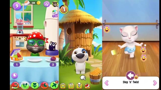 My Talking Tom 2 Vs My Talking Hank Vs My Talking Angela| Fun Together| Montage Android/ Ios(Ep #1)