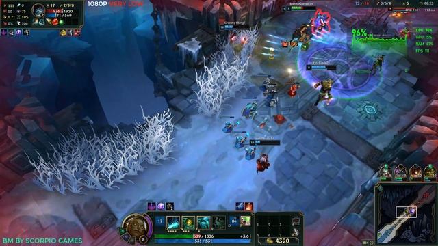 League of Legends Benchmark with RYZEN 3 1200 8GB RAM & RX 570 4GB 1080P U2 смотреть онлайн