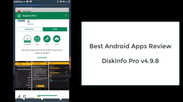 Best Android Apps Review, DiskInfo Pro 4.9.8, Manage Your Storage смотреть онлайн
