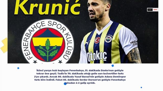 Fenerbahçe 4 - 2 Adana Demir Spor Maç Özeti смотреть онлайн