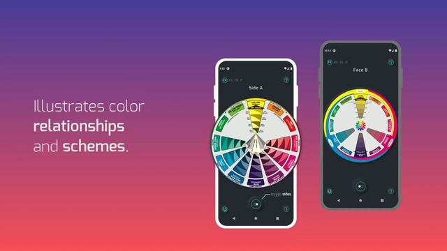 CMY Color Wheel - Android Application. Cyan, Magenta & Yellow Primary Mixing Wheel. смотреть онлайн