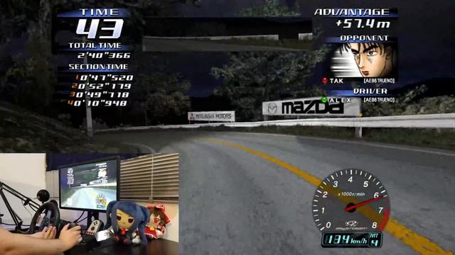 Initial D Arcade stage version 3 VS Takumi Flycast wheel test смотреть онлайн